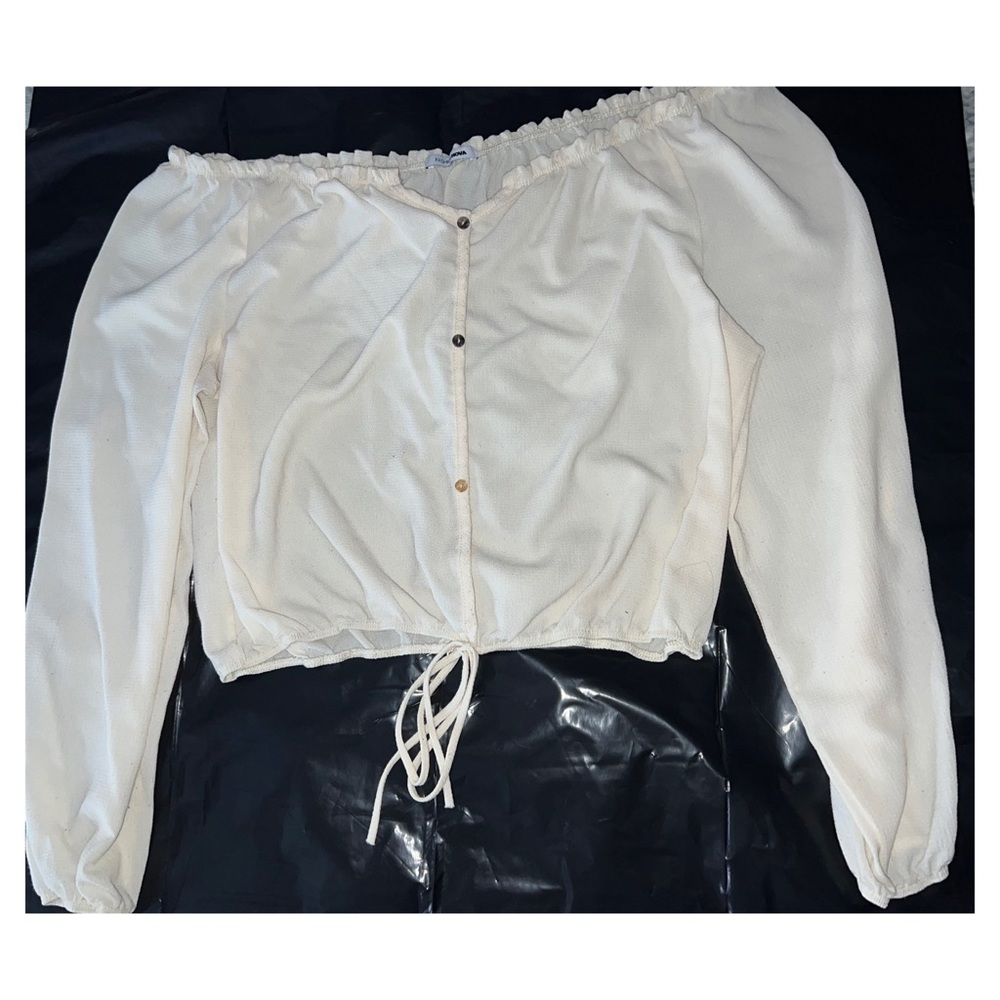 Fashion Nova off the Shoulder button top